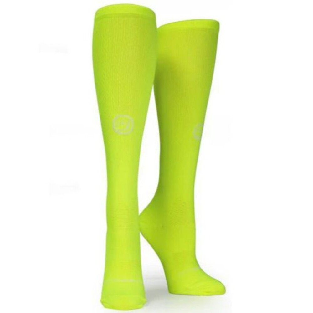 Womens NWOT Crazy Compression High Viz Yellow OTC Solid Knee High Socks